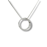 SS 0.25ct F-G/VS2 Lab Created Diamond Circle Pendant with 18" Box Chain