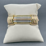 Estate 18K Tricolor Gold Tube Cuff Bracelet