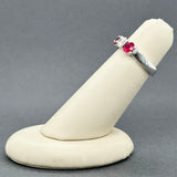 Estate Bague d'anniversaire en or 18 carats avec rubis 1,50 carats et diamants IJ/VS2 0,73 carats