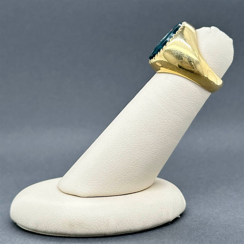 Estate 18K Y Gold 3.06ct Bloodstone Intaglio Ring