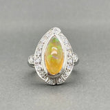 Estate Platinum 4.67ct Fire Opal & 0.40ctw Diamond Cocktail Ring