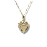 14K Y Gold 0.31ctw Ruby and MOP Bezel Set Heart Pendant