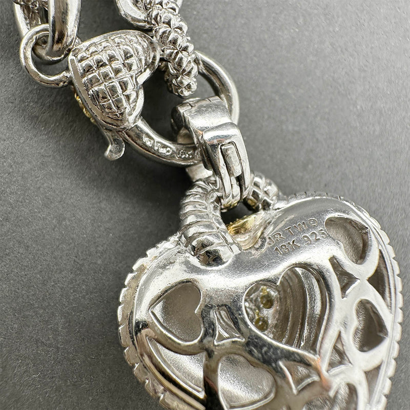 Estate Judith Ripka SS 18 0.32ctw Diamond Heart Necklace