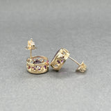 Estate 14K Y Gold Amethyst Stud Earrings