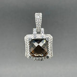Estate Judith Ripka SS Smoky Quartz CZ Enhancer Pendant