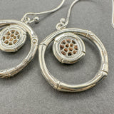 Estate John Hardy SS 0.48ctw White Topaz Bamboo Drop Earrings