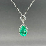 Estate 14K W Gold 1.87ct Emerald & 0.46ctw Diamond Pendant
