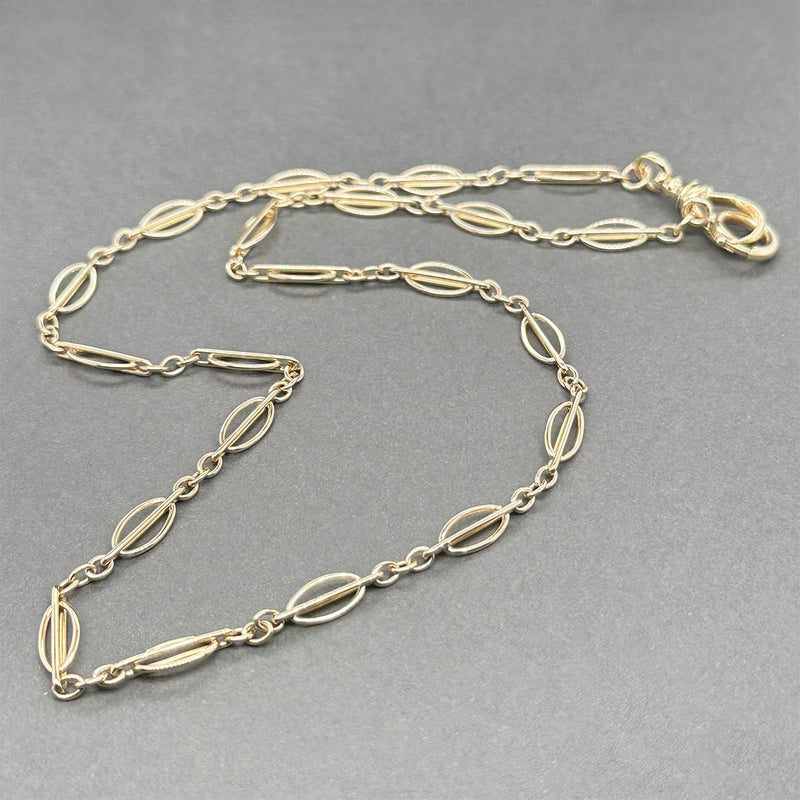 Estate 14K Y Gold Fancy Link 15.75” Watch Fob Chain