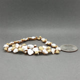 Estate 18K Y Gold Freshwater Pearl & 0.36ctw Diamond Bracelet