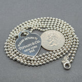 Estate Tiffany & Co. SS Heart Tag 34” Necklace
