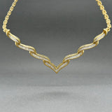 Estate 18K Y Gold 2.10ctw G-H/SI1-2 Diamond Chevron Necklace
