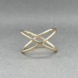 Estate 14K Y Gold X Ring