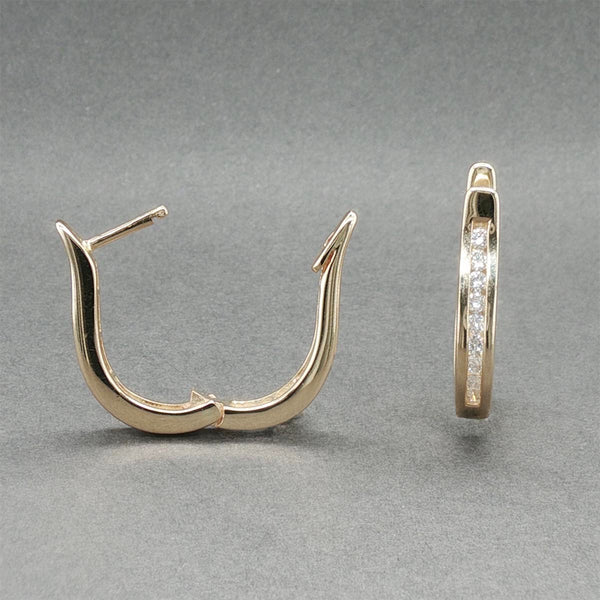 Estate 14K Y Gold 0.38ctw Diamond Hoop Earrings