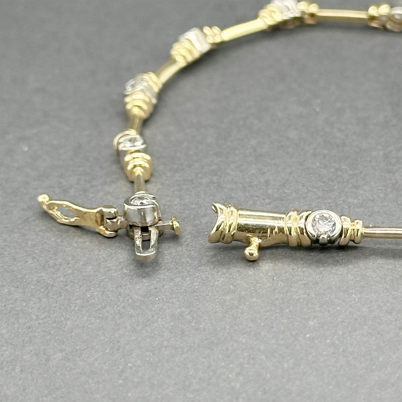 Estate 14K Y Gold 1.06ctw Diamond Link Bracelet
