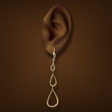 Estate 14K Y Gold Teardrop 77.43mm Dangle Earrings