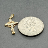 Estate 14K TT Gold 21.65mm Crucifix Pendant