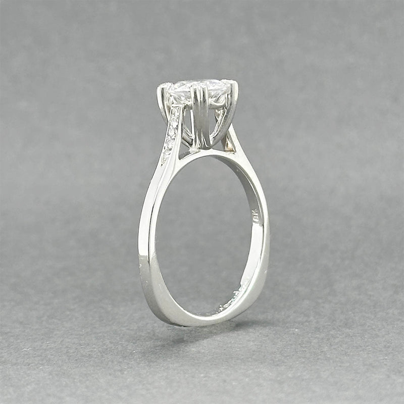 Estate Claude Thibaudeau 18K W Gold 0.06ctw Diamond Eng. Semi-Mount Ring