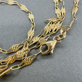 Estate 18K Y Gold 3.4mm 23.5” Fancy Bar Link Chain