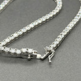 Estate 14K W Gold 16.27ctw H-I/SI2-I1 Diamond Tennis Necklace