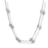 14K W Gold 2.15ct F/VS2 Lab Created Diamond By-The-Yard Necklace
