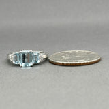 Estate 14K W Gold 1.46ctw Aquamarine & 0.07ctw Diamond Ring