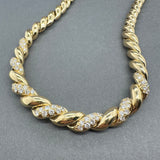 Estate 18K Y Gold 1.34ctw F-H/SI1 Diamond Link Necklace