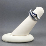 Estate 14K W Gold 1.04ctw Sapphire & 0.28ctw Diamond X Ring