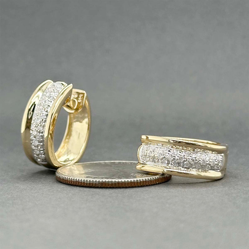 Estate 14K TT Gold 0.58ctw H/SI2-I1 Diamond Huggie Earrings
