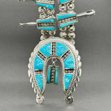 Estate Griffin Tsabetsaye SS Turquoise Squash Blossom Necklace