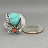 Estate SS Turquoise & Coral Ring