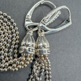 Estate Lagos SS Beaded Tassel Drop Earrings
