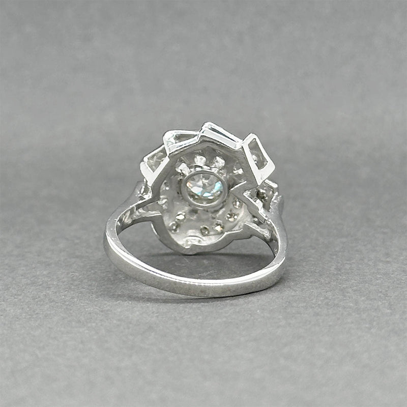 Estate Platinum Retro 1.01ctw Diamond Cocktail Ring