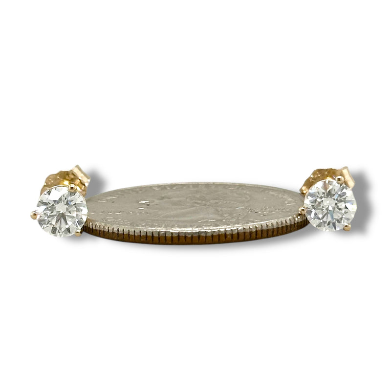 14K Y Gold 1.00ctw F/VS1 Lab-Created Diamond Martini Set Earrings