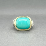 Estate David Yurman SS 14 6.46ct Turquoise Cocktail Ring