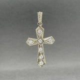 Estate 14K W Gold 0.44ctw G-H/SI1 Diamond Cross Pendant