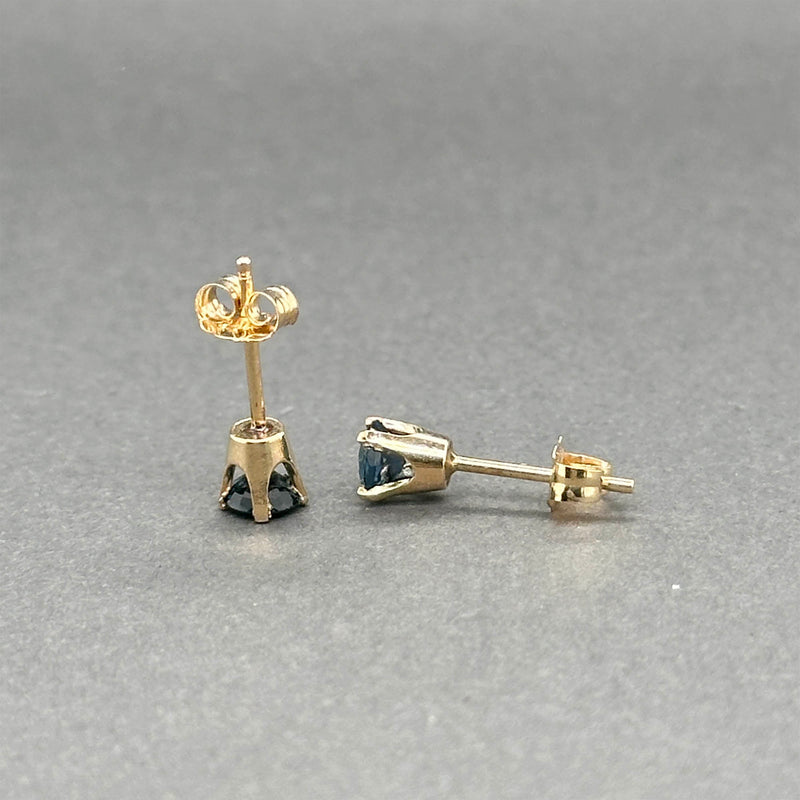 Estate 14K Y Gold 0.64ctw Sapphire Stud Earrings