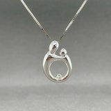 Estate 14K W Gold 0.06ct J/SI2 Diamond Mother & Child Pendant