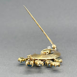 Estate 18K Y Gold & Plat 4.17ctw Sapphire & Diamond Brooch