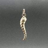Estate 14K Y Gold Spiral 28.22mm Italian Horn Pendant