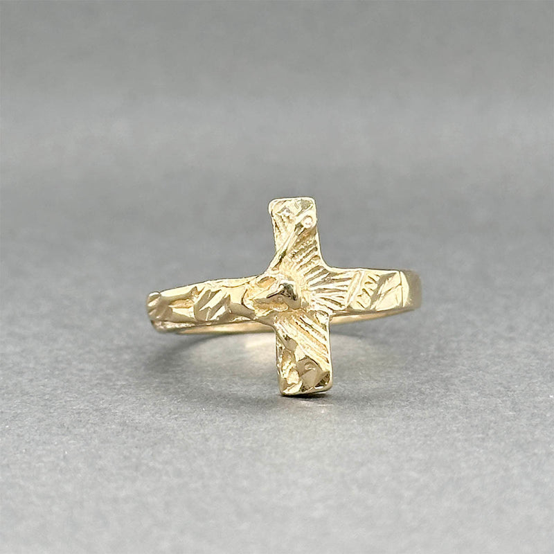 Estate 14K Y Gold Crucifix Ring