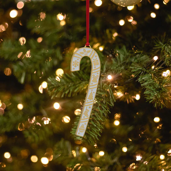 2025 Gold Plated And Enameled Wallace Candy Cane Ornament 45th Edition