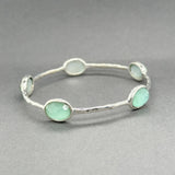 Estate Ippolita SS Blue Quartz Doublet Rock Candy Bangle Bracelet