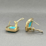 Estate 18K Y Gold Turquoise Earrings