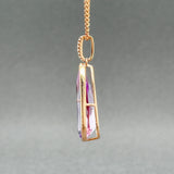 Estate 14K R Gold 5.59ct Amethyst & 0.21ctw Diamond Pendant