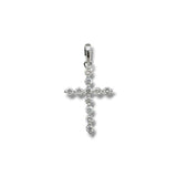 14K W Gold 0.30ctw G/I1 Shared Prong Diamond Cross