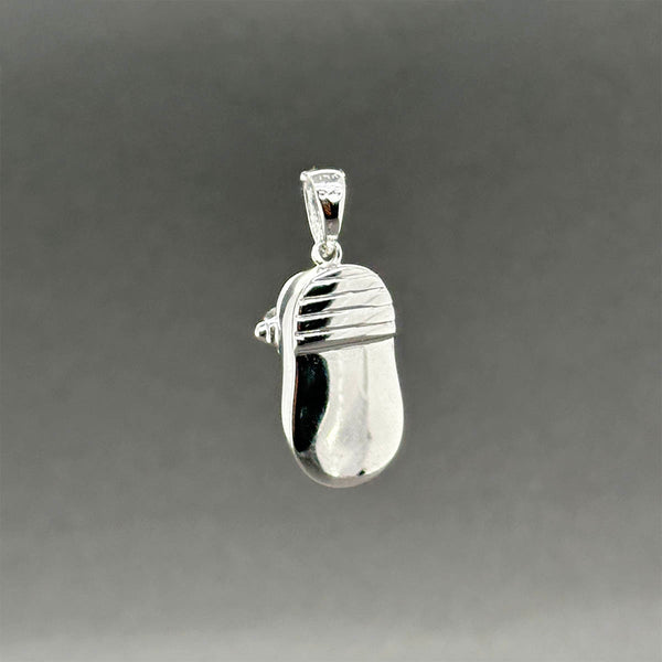 Estate 14K W Gold 0.05ctw J/I3 Diamond Baby Shoe Pendant
