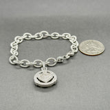Estate Judith Ripka SS CZ Heart Charm Bracelet