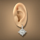 Estate Judith Ripka SS CZ Diamonique Drop Earrings