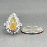 Estate Platinum 4.67ct Fire Opal & 0.40ctw Diamond Cocktail Ring