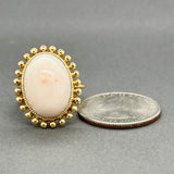 Estate 18K Y Gold 13.01ctAngel Skin Coral Ring